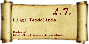 Lingl Teodolinda névjegykártya